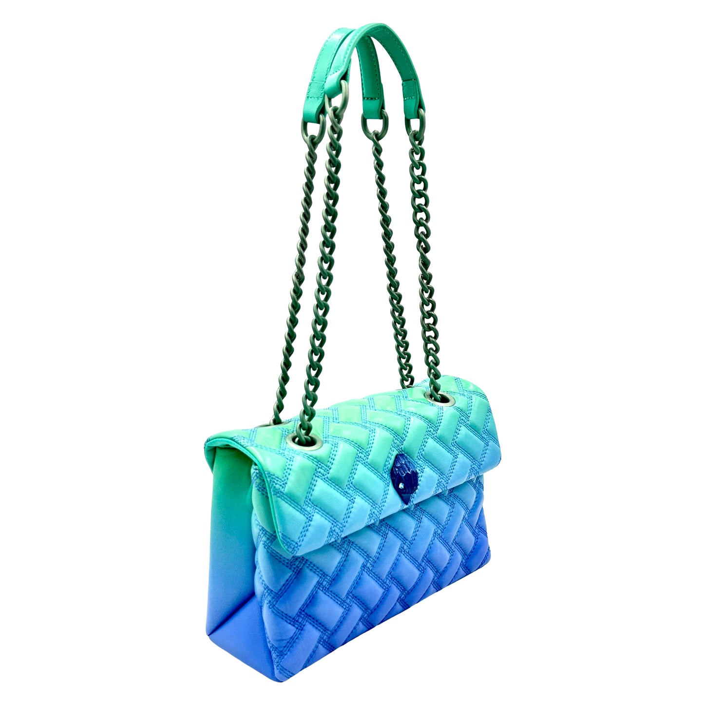 Kurt Geiger Kensington Ombre Quilted Leather Shoulder Bag - Blue Green
