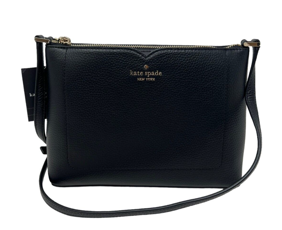 Kate Spade Harlow Black Pebbled Leather Crossbody Bag WKR00058 $279