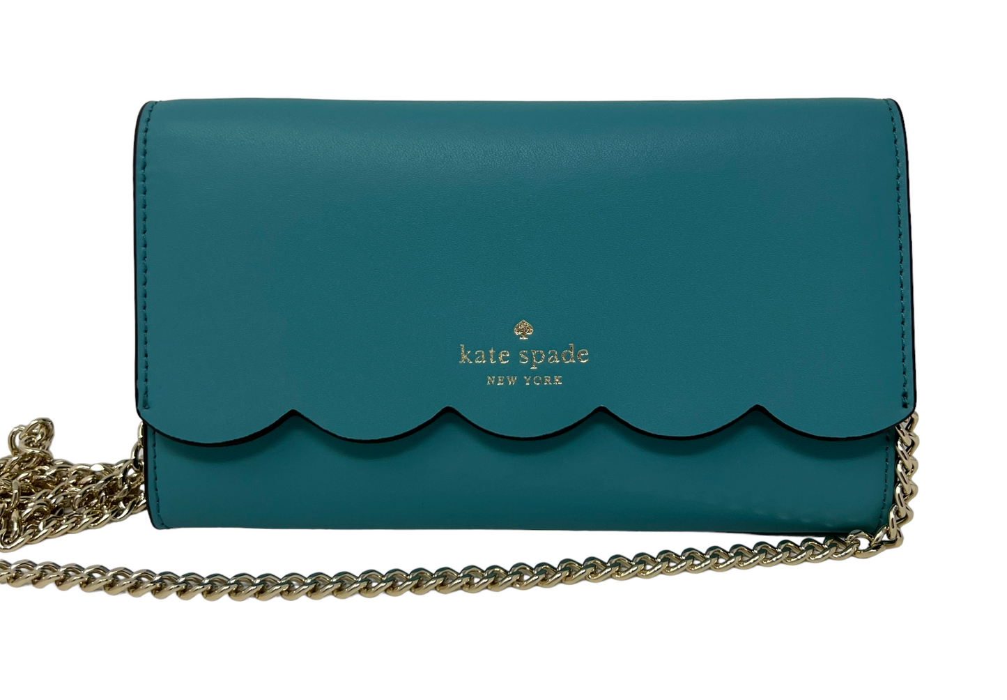 Kate Spade Gemma Stone Blue Smooth Leather Wallet on a Chain Bag WLR00552 $249