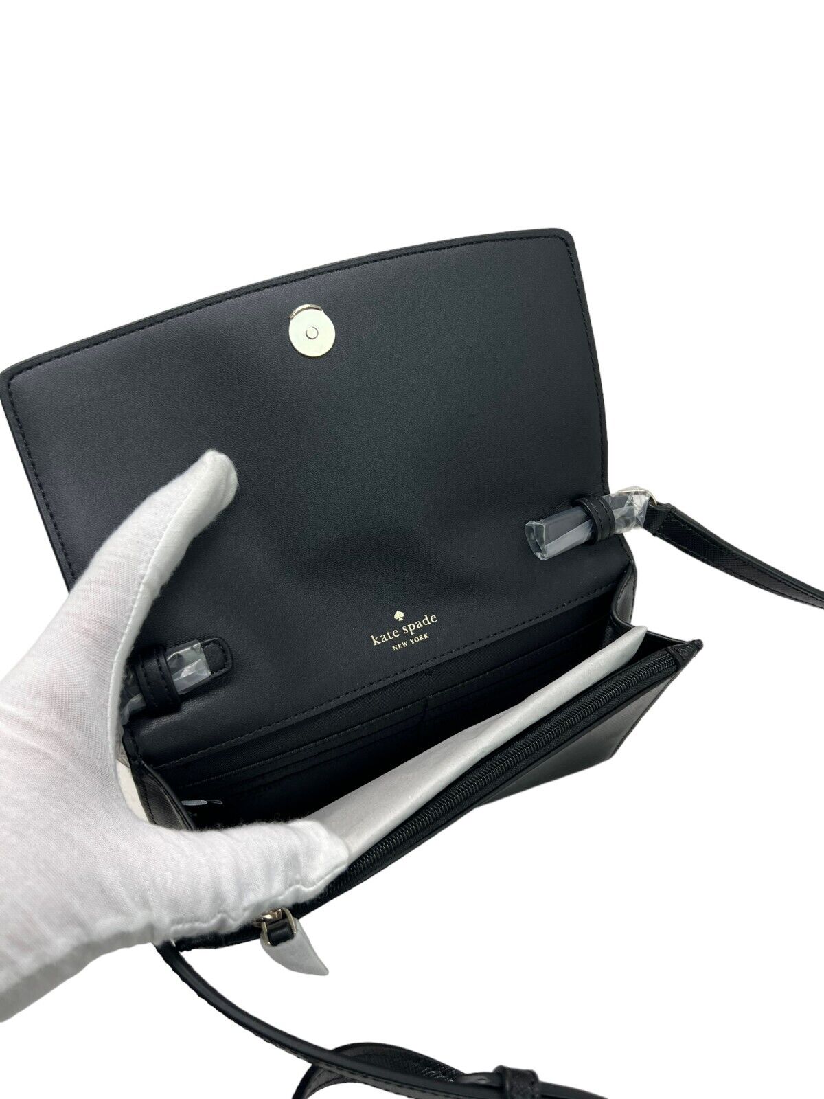 Kate Spade Perry Saffiano Leather Black Crossbody Bag K8709