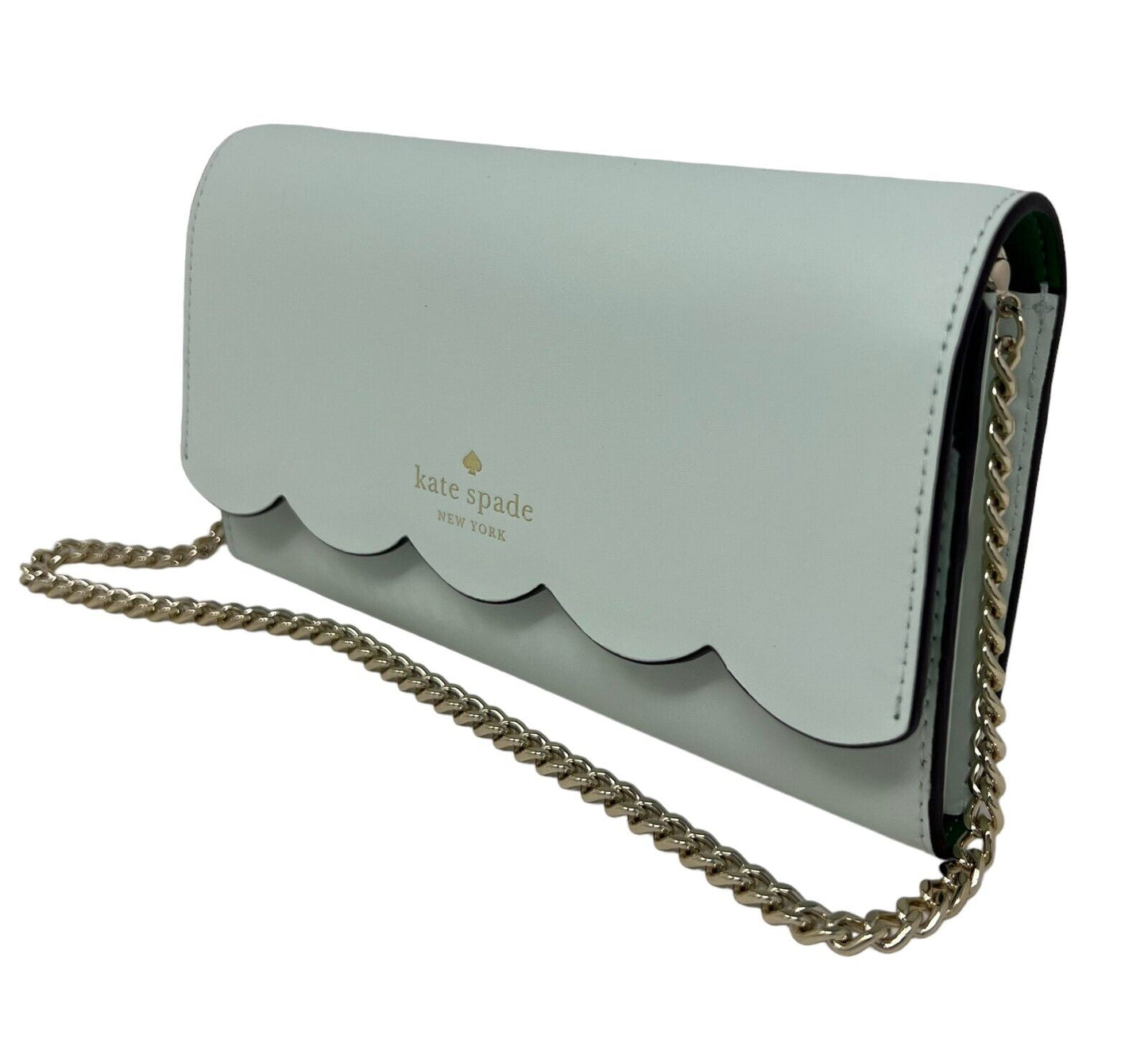 Kate Spade Gemma Lime Sherb Smooth Leather Wallet on a Chain Bag WLR00552 $249