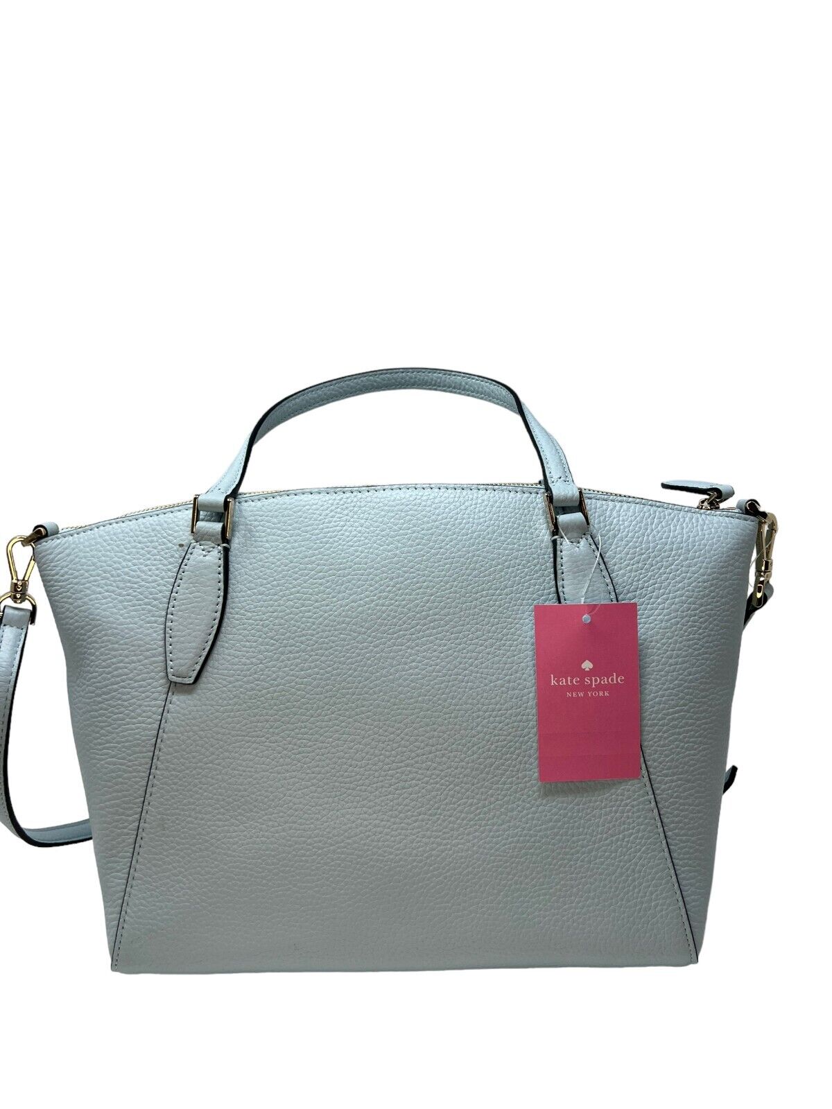 Kate Spade Monica Satchel Frosty Sky Pebbled Leather Crossbody Bag WKR00240 $359