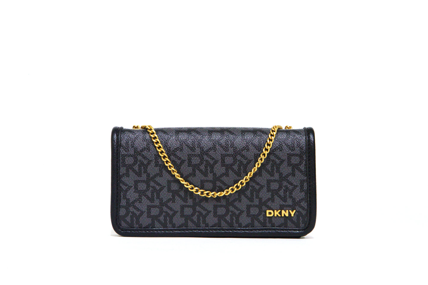 DKNY Rivi Chain Clutch - Black/Gray