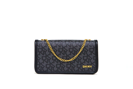 DKNY Rivi Chain Clutch - Black/Gray