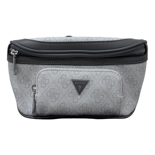 Guess Monogram Logo Belt Bag- Silver/Gray