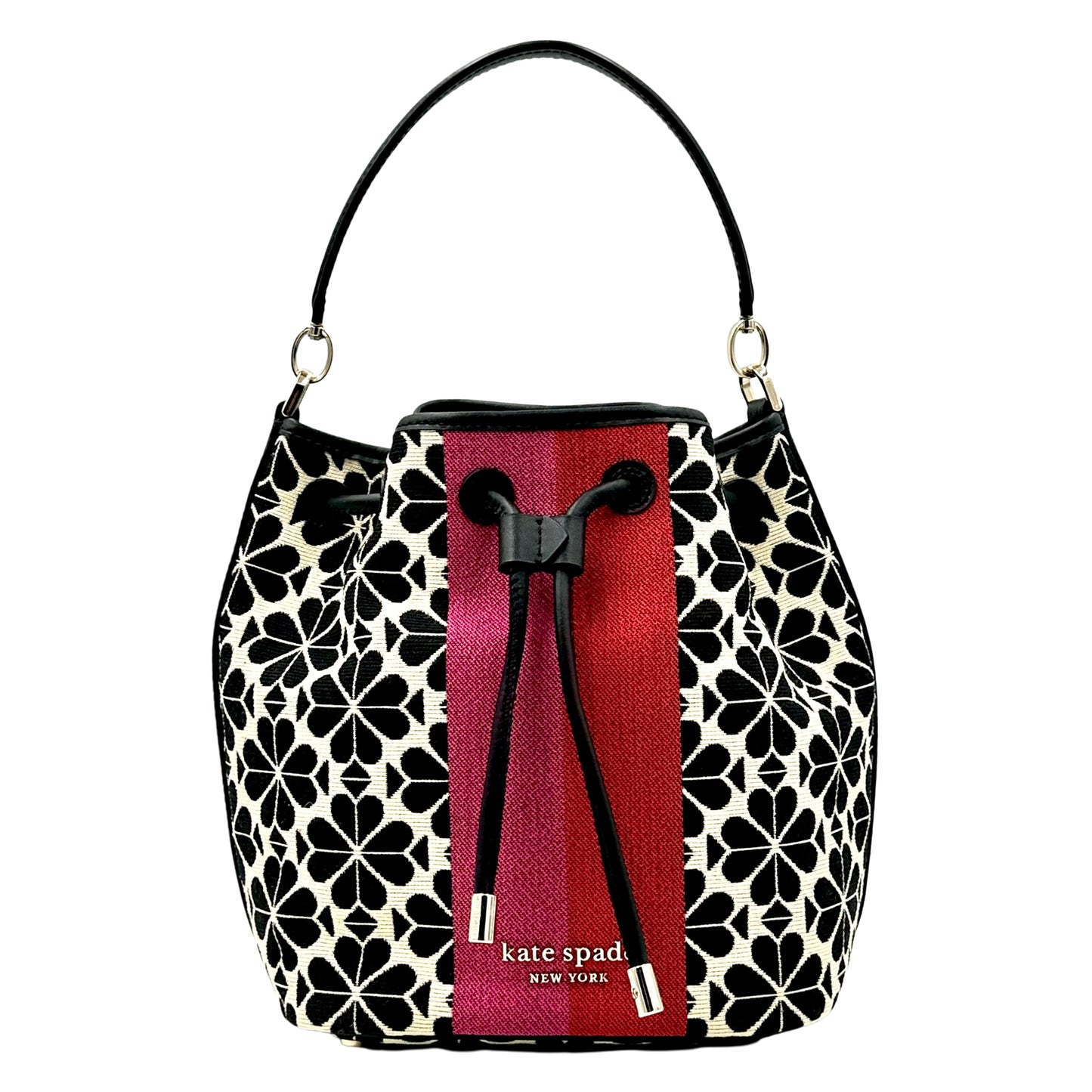 Kate Spade Spade Flower Jacquard Med Bucket Bag - Cream Multi