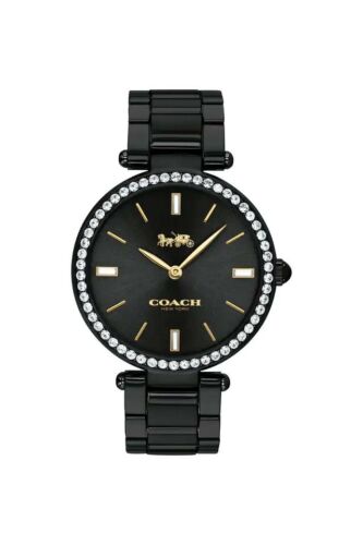 Coach Park Women's Crystal Bezel Black Finish Stainless Steel Watch 14503421