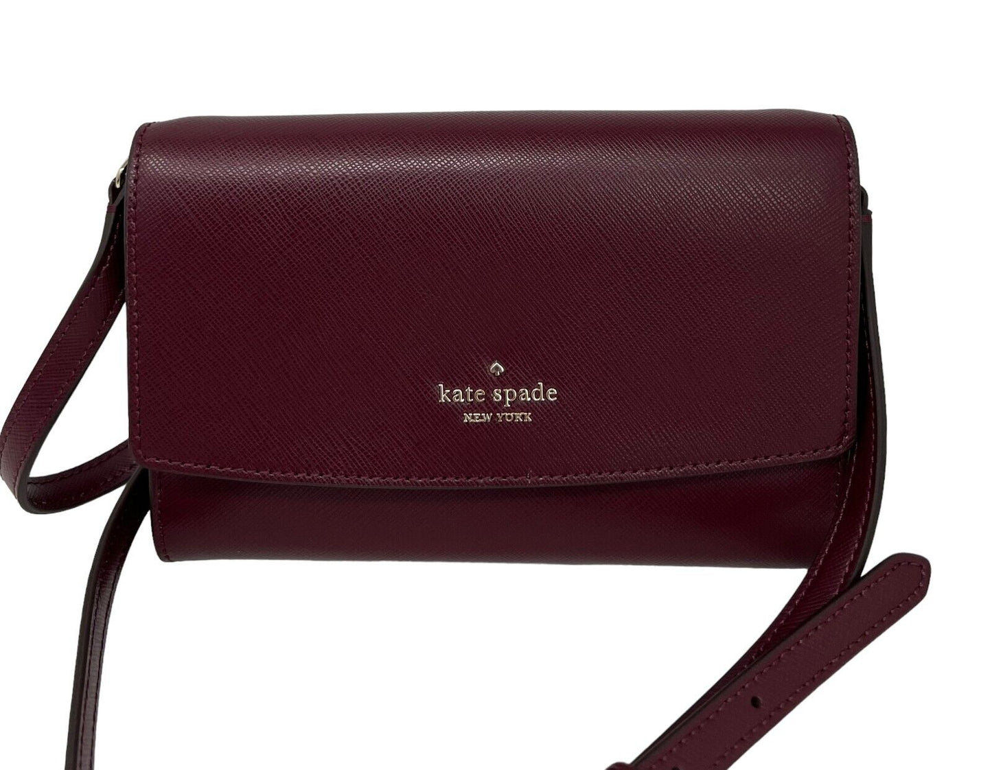 Kate Spade Perry Saffiano Leather Deep Berry Crossbody Bag K8709 $239
