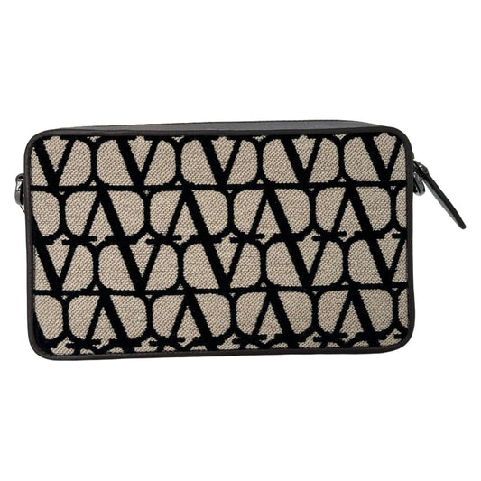 Valentino Garavani Toile Iconographe Shoulder Bag-Beige/ Black/ Brown