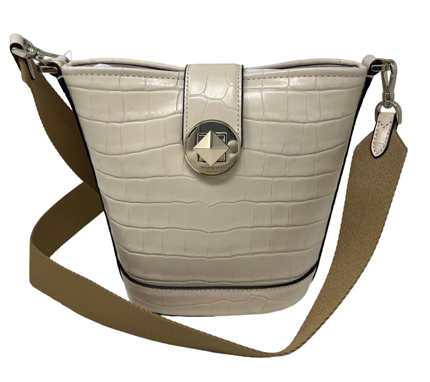 Kate Spade Audrey Mini Bucket Crocodile Embossed Crossbody Bag K9376 $329