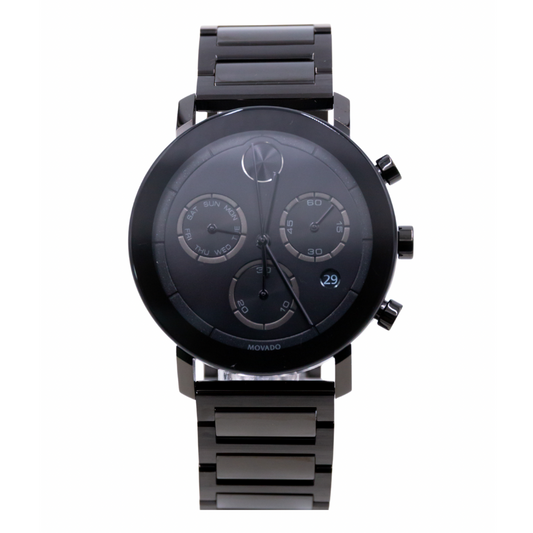 Movado Bold Evolution Chronograph Black Ion Men's Watch 3600684 - 42mm Case Size - 885997354479