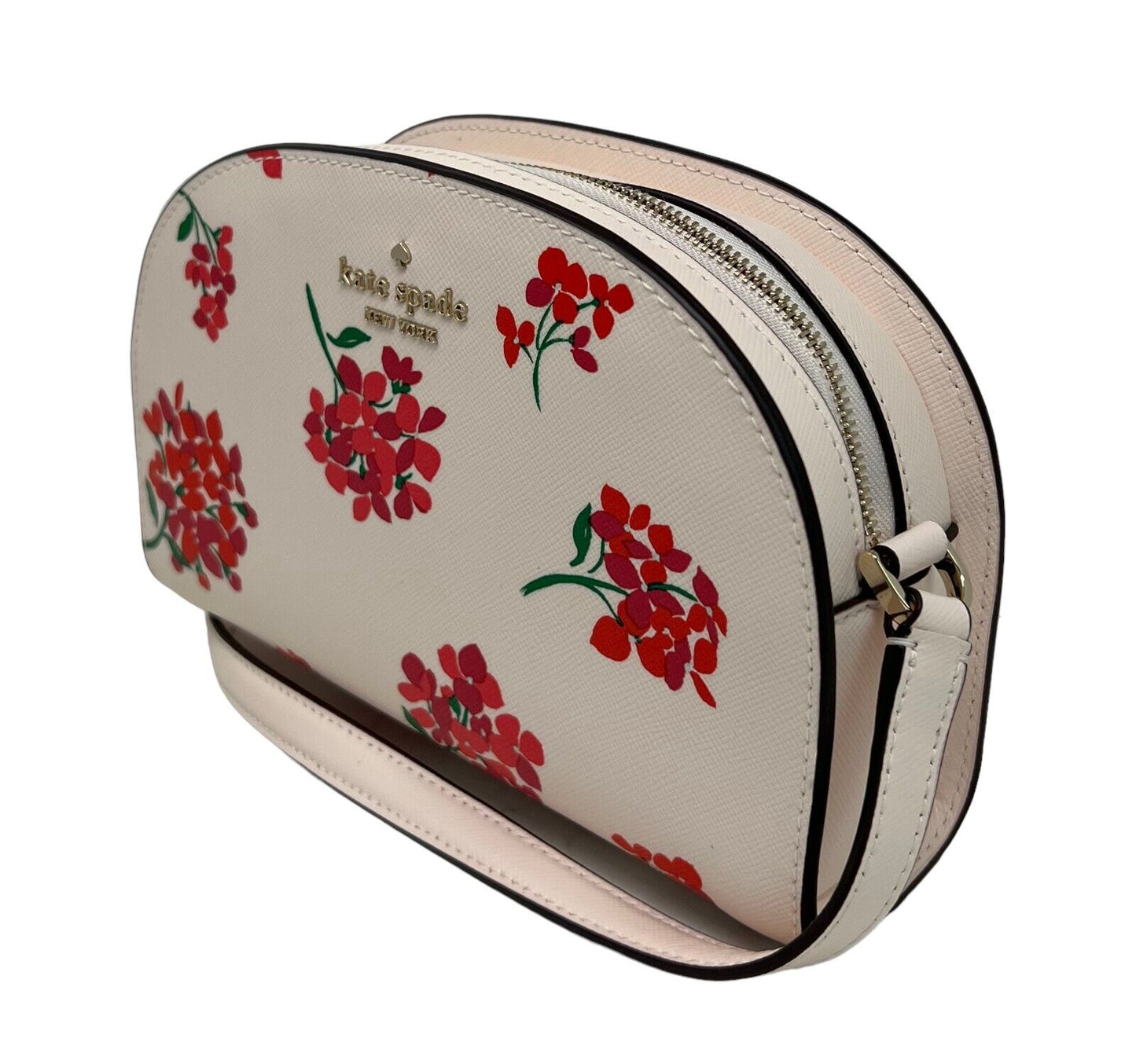 Kate Spade Perry Coastal Floral Leather Peach Dome Crossbody Bag K8676 $279
