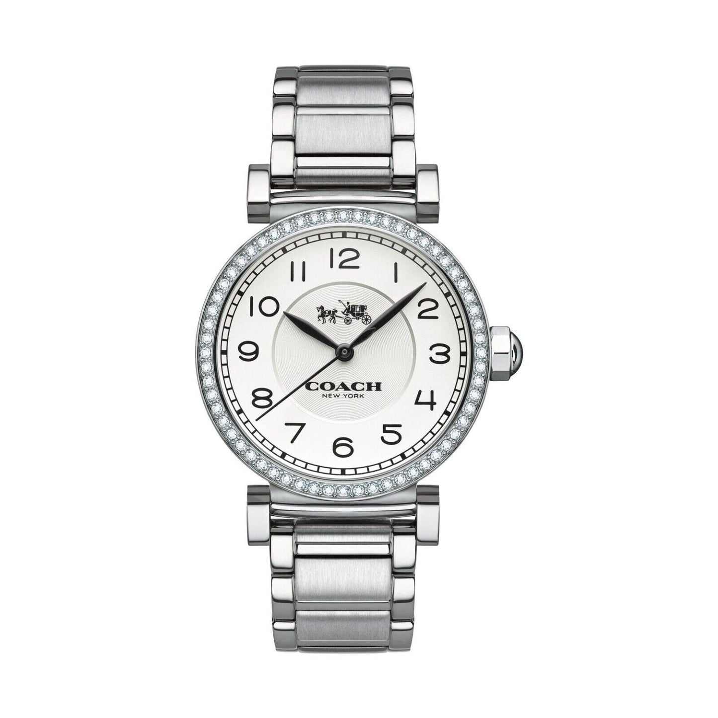 Coach Women's Madison Silver Stainless Steel Strap White Dial Watch 14502396