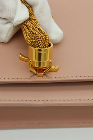 Saint Laurent Kate Tassel Wallet on Chain Pale Pink Leather Crossbody Clutch Bag - www.unoo.com