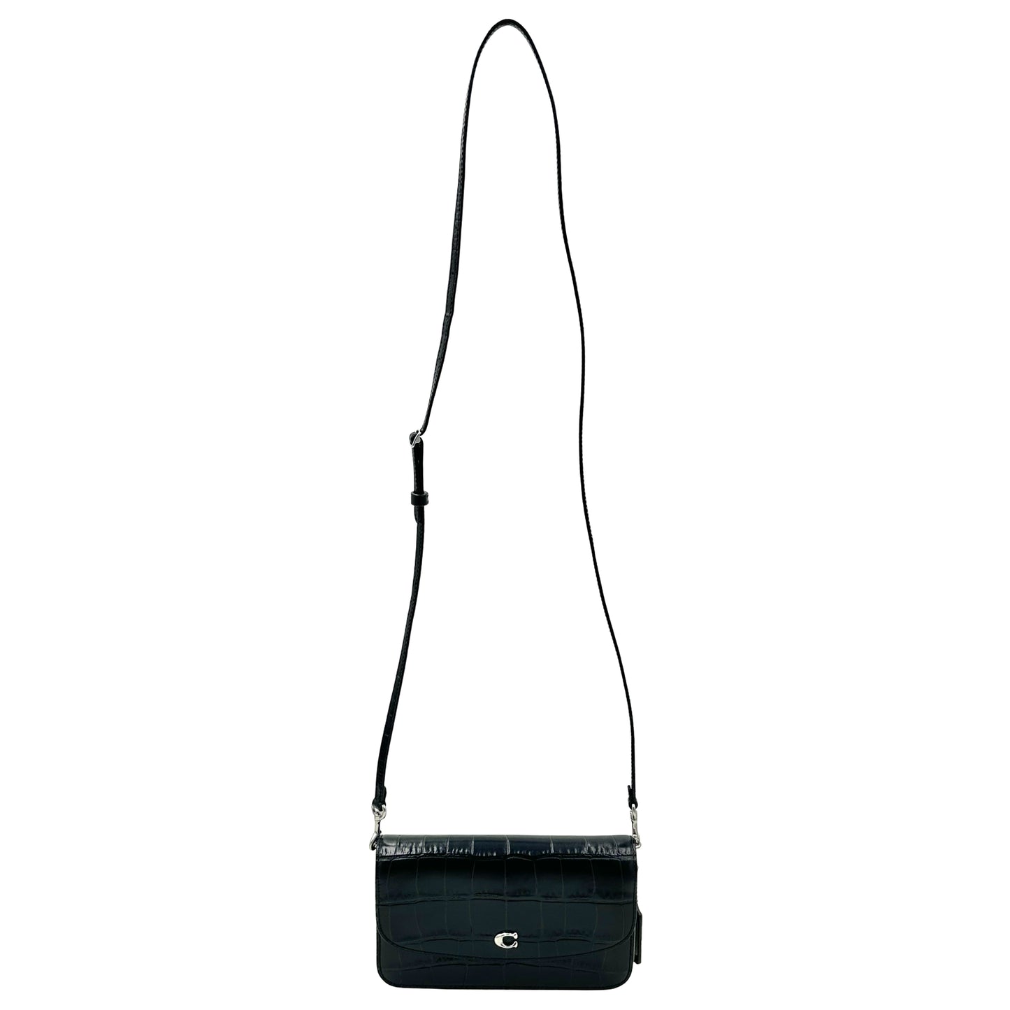 Coach Hayden Crocodile Embossed Leather Crossbody- Black