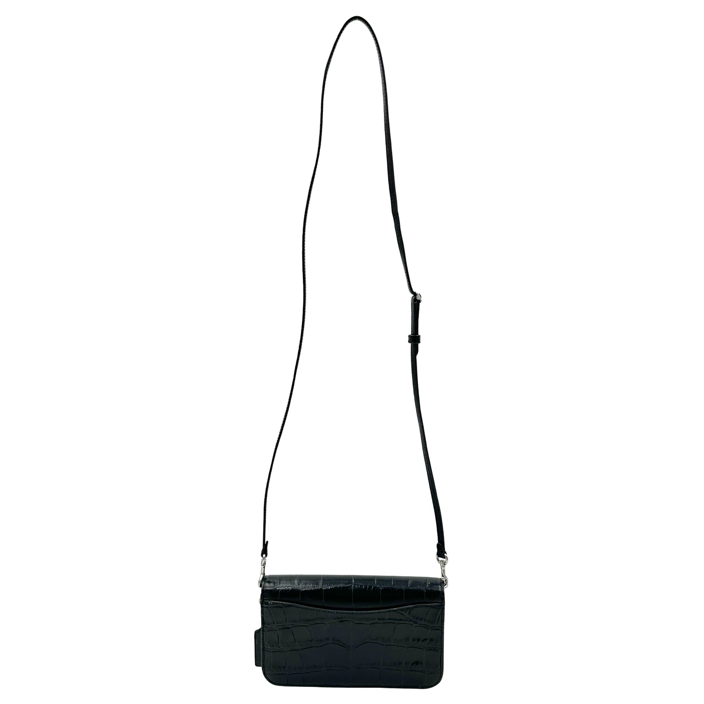 Coach Hayden Crocodile Embossed Leather Crossbody- Black
