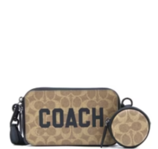 Coach Charter Crossbody Bag with Coach Graphic - Tan Multi