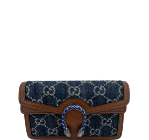 Gucci Dionysus Crossbody Bag Women’s Navy Denim GG Supreme Chain Shoulder Bag - www.unoo.com