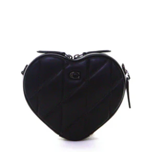 Coach Quilted Leather Heart Crossbody - Black