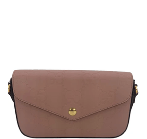 Gucci GG Embossed Leather Mini Crossbody Bag Pink Blush Gold Hardware - www.unoo.com