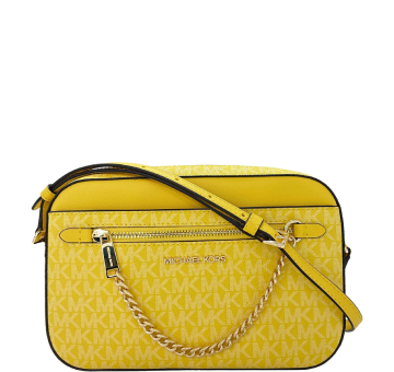 Michael Kors Jet Set Large Logo Crossbody Bag- Yellow