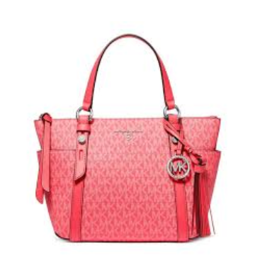 Michael Kors Logo Sullivan Convertible Top Zip Tote - Geranium