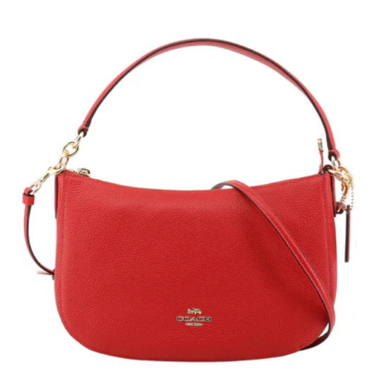 Coach Sutton Crossbody in Polished Pebble Leather- Tangerine Orange