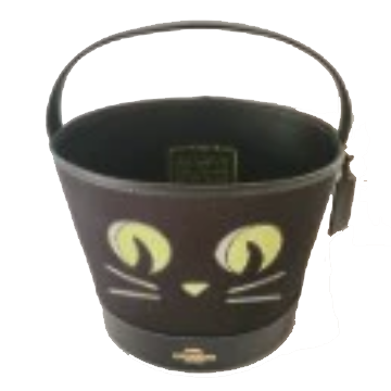 Coach Trick Or Treat Bucket With Halloween Cat- Black Multi