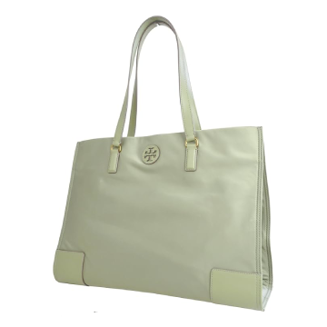 Tory Burch Womens Ella Gold-Tone Hardware Large Nylon Tote Bag-Light Green