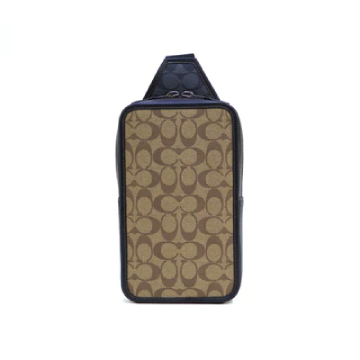 Coach Sullivan Pack In Blocked Signature Canvas - Khaki/Charcoal