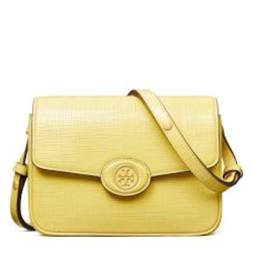 Tory Burch Robinson Crosshatched Convertible Shoulder Bag - Pale Yellow