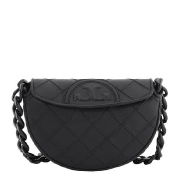 Tory Burch Fleming Soft Mini Crescent Bag - Black