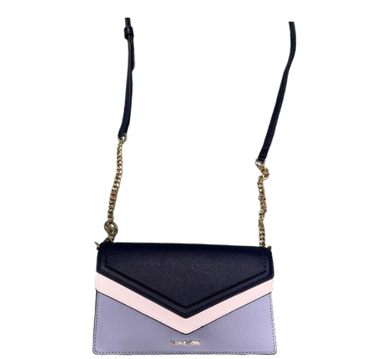 Michael Kors Colorblock Crossbody Bag – Blue & Grey – Gold Chain Strap