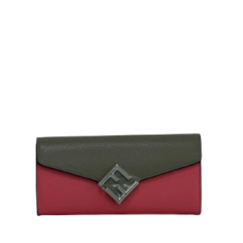 Fendi Pink Dalia/Tortora Leather Continental Wallet