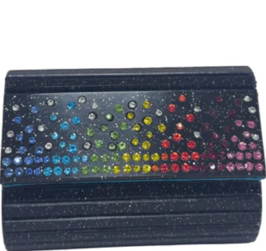 Kurt Geiger Mini Party Clutch Crystal Glitter-Black/ Multi