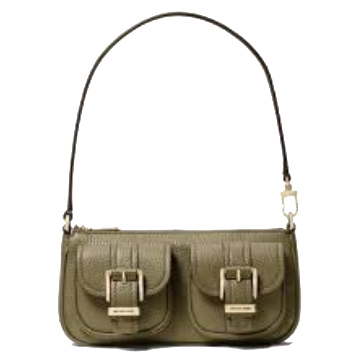Michael Kors Zoe Small Leather Convertible Shoulder Bag- Safari Green