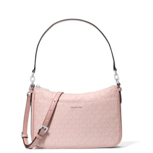 Michael Kors Jet Set Logo Medium Pochette Crossbody Bag- Smokey Rose