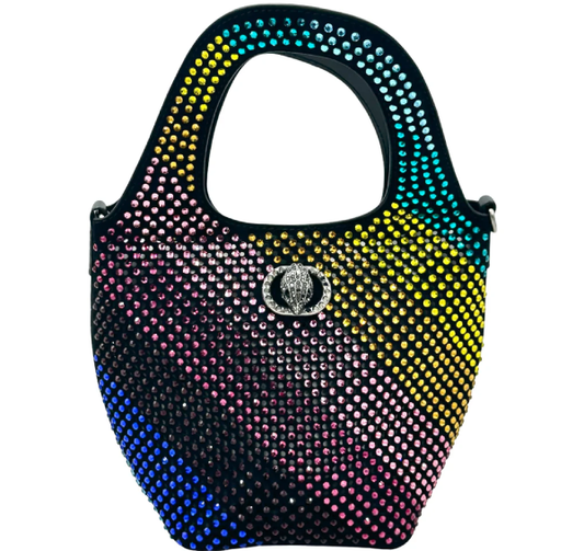 Kurt Geiger Small Chelsea Crystal Hobo Bag- Rainbow Crystal