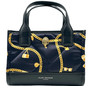 Kurt Geiger London Extra Small Quilted Recycled Square Shopper Tote Bag - Black - www.unoo.com