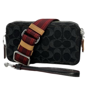 Coach Black Denim Kira Convertible Crossbody Wristlet - CE778