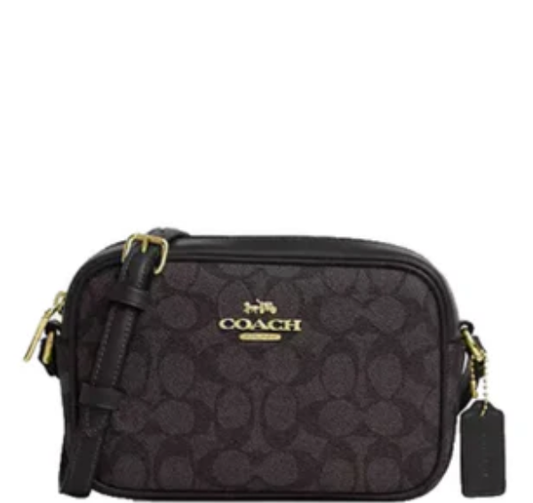 Coach Mini Jamie Camera Bag In Signature Canvas- Gold/ Walnut/ Black