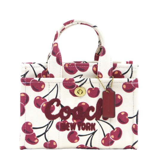 Coach Cargo Tote Bag 20 with Cherry Print - Chalk Multi