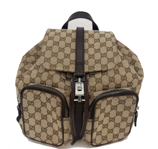 Gucci Jackie Embossed Monogram Canvas Backpack -PRE OWNED