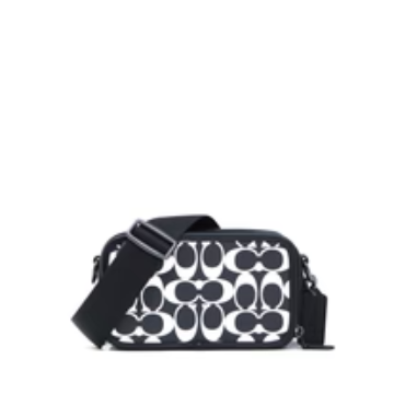 सिग्नेचर कैनवास में कोच व्याट क्रॉसबॉडी - गनमेटल/ब्लैक/चॉक