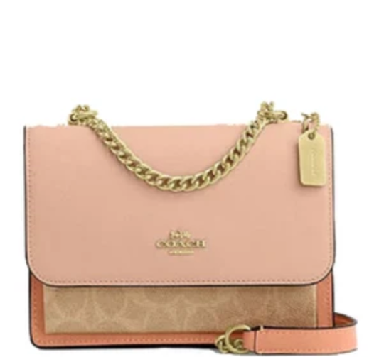 Coach Mini Klare Crossbody Bag In Colorblock Signature Canvas- Cream/Sand