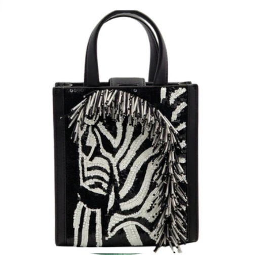 كيت سبيد نيويورك مانهاتن زيبرا حقيبة صغيرة مزخرفة