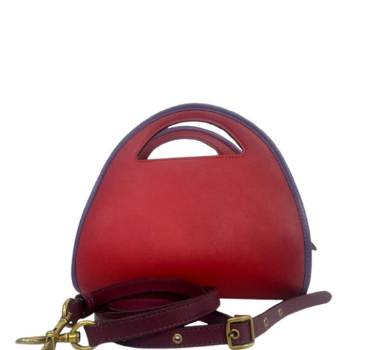 Coach Delvaux Le Mutin Red Leather Top Handle Bag with Detachable Strap