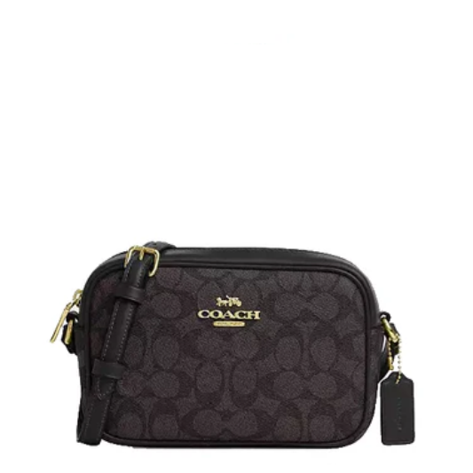 Coach Mini Jamie Camera Bag In Signature Canvas- Gold/ Walnut/ Black