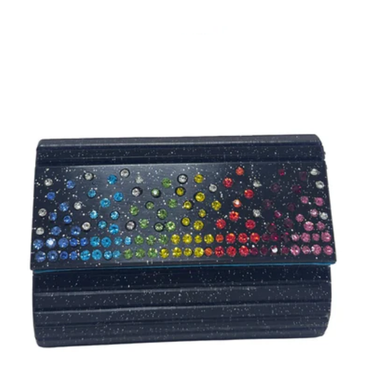 Kurt Geiger Mini Party Clutch Crystal Glitter-Black/ Multi