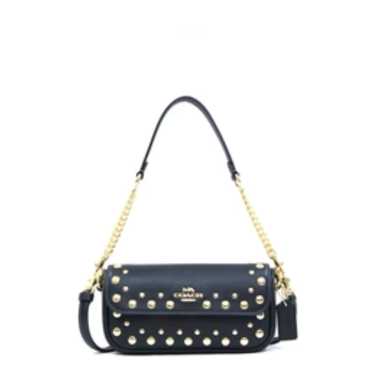 Coach Hailey Flap Bag With Rivets - Black